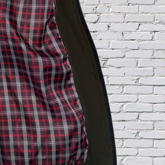 Lentta Plaid Lined Bomber Jacket Olive Green Zip-Up Men’s Large - Picture 9 of 11